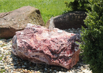 Quellstein Onyx Marmor Flamingo L90cm Gartenbrunnen Springbrunnen Komplettset