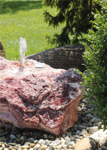 Quellstein Onyx Marmor Flamingo L90cm Gartenbrunnen Springbrunnen Komplettset
