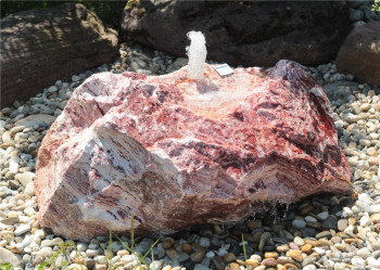 Quellstein Onyx Marmor Flamingo L90cm Gartenbrunnen Springbrunnen Komplettset