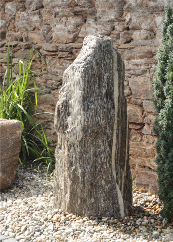 Quellstein Monolith Gneis 140cm Springbrunnen Gartenbrunnen Komplettset