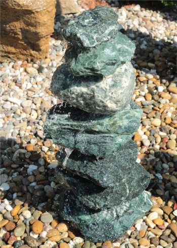 Quellstein Kaskaden 66cm Marmor Steinturm Gartenbrunnen Springbrunnen Komplettset