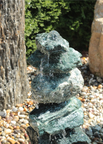 Quellstein Kaskaden 66cm Marmor Steinturm Gartenbrunnen Springbrunnen Komplettset