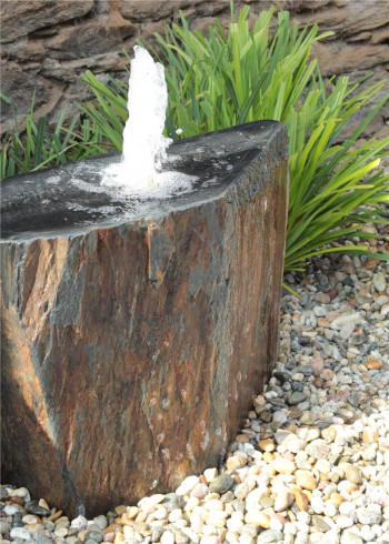 VERKAUFT! Quellstein Schiefer L80cm mit Quellschale Komplettset Gartenbrunnen Springbrunnen