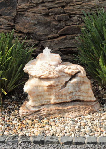 Quellstein Onyx Marmor 50cm Gartenbrunnen Springbrunnen Komplettset
