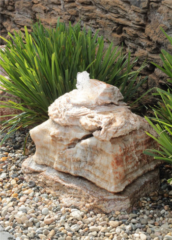 Quellstein Onyx Marmor 50cm Gartenbrunnen Springbrunnen Komplettset
