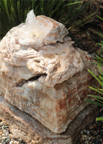 Quellstein Onyx Marmor 50cm Gartenbrunnen Springbrunnen Komplettset