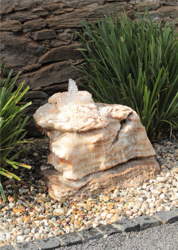 Quellstein Onyx Marmor 50cm Gartenbrunnen Springbrunnen Komplettset