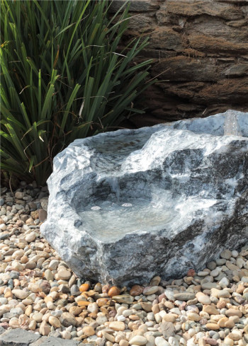VERKAUFT! Quellstein Bachlauf Marmor anthrazit L90cm mit Quellschalen Gartenbrunnen Springbrunnen