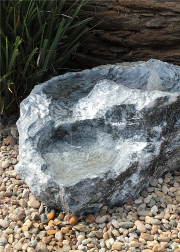 VERKAUFT! Quellstein Bachlauf Marmor anthrazit L90cm mit Quellschalen Gartenbrunnen Springbrunnen