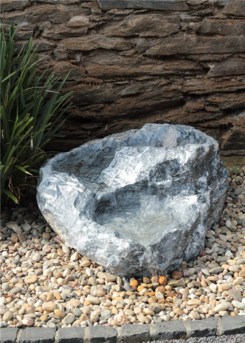 VERKAUFT! Quellstein Bachlauf Marmor anthrazit L90cm mit Quellschalen Gartenbrunnen Springbrunnen
