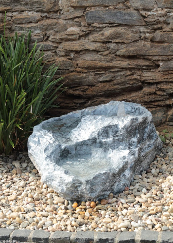 VERKAUFT! Quellstein Bachlauf Marmor anthrazit L90cm mit Quellschalen Gartenbrunnen Springbrunnen