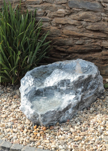 VERKAUFT! Quellstein Bachlauf Marmor anthrazit L90cm mit Quellschalen Gartenbrunnen Springbrunnen