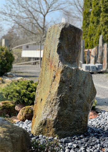Quellstein Monolith Regenbogen Porphyr 165cm Gartenbrunnen Springbrunnen Komplettset