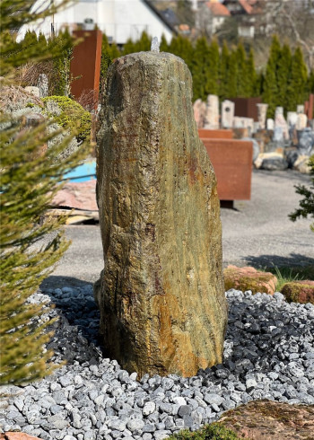 Quellstein Monolith Regenbogen Porphyr 165cm Gartenbrunnen Springbrunnen Komplettset
