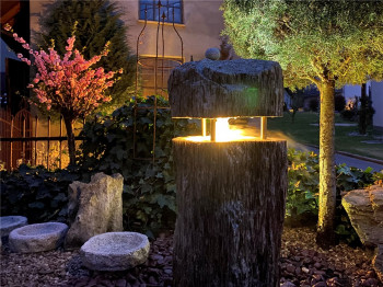 Quellstein Gneis 100cm Gartenbrunnen Springbrunnen Komplettset