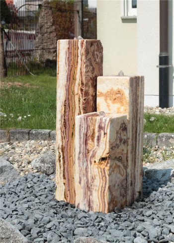 Quellstein Säulen Trio 100/20 Marmor Angel Sparks Gartenbrunnen Springbrunnen Komplettset