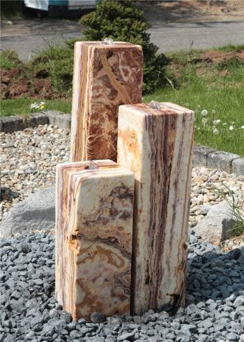 Quellstein Säulen Trio 100/20 Marmor Angel Sparks Gartenbrunnen Springbrunnen Komplettset