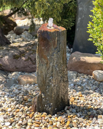Quellstein Schiefer Monolith 82cm Gartenbrunnen Springbrunnen Komplettset