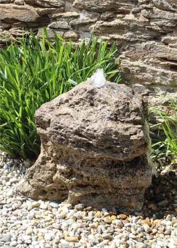 VERKAUFT! Quellstein Muschelkalk 66cm Naturstein Gartenbrunnen Springbrunnen Komplettset