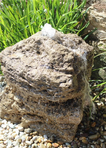 VERKAUFT! Quellstein Muschelkalk 66cm Naturstein Gartenbrunnen Springbrunnen Komplettset