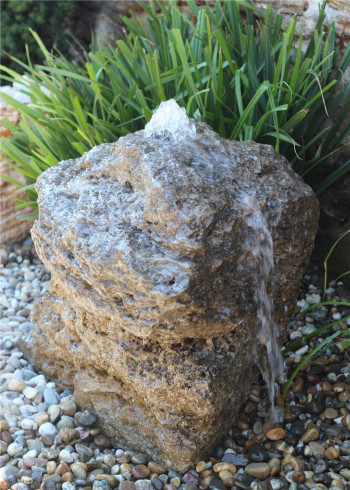 VERKAUFT! Quellstein Muschelkalk 66cm Naturstein Gartenbrunnen Springbrunnen Komplettset