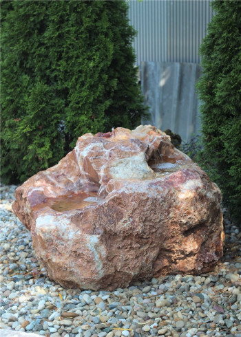 Quellstein Bachlauf Onyx Flamingo L110cm mit Quellschalen Gartenbrunnen Springbrunnen