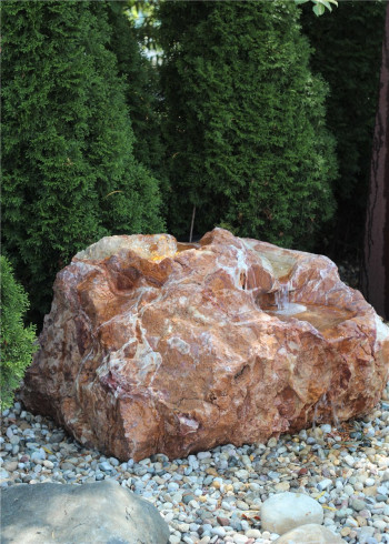 Quellstein Bachlauf Onyx Flamingo L110cm mit Quellschalen Gartenbrunnen Springbrunnen