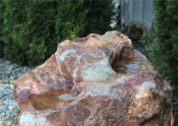 Quellstein Bachlauf Onyx Flamingo L110cm mit Quellschalen Gartenbrunnen Springbrunnen