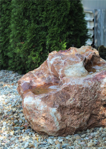 Quellstein Bachlauf Onyx Flamingo L110cm mit Quellschalen Gartenbrunnen Springbrunnen