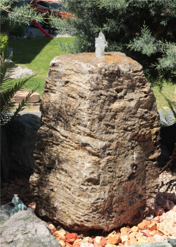 VERKAUFT! Quellstein Muschelkalk 95cm Naturstein Gartenbrunnen Springbrunnen Komplettset