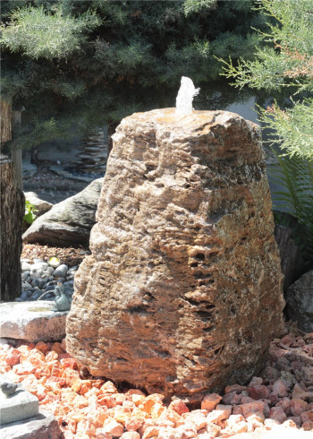 VERKAUFT! Quellstein Muschelkalk 95cm Naturstein Gartenbrunnen Springbrunnen Komplettset