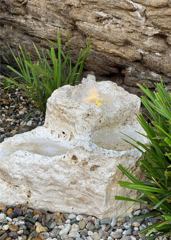 VERKAUFT! Quellstein Bachlauf Onyx Marmor L75cm Naturstein Gartenbrunnen Springbrunnen Set