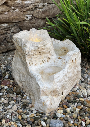 VERKAUFT! Quellstein Bachlauf Onyx Marmor L75cm Naturstein Gartenbrunnen Springbrunnen Set