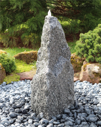 VERKAUFT! Quellstein Granit 109cm Naturstein Brunnen Komplettset Gartenbrunnen Springbrunnen
