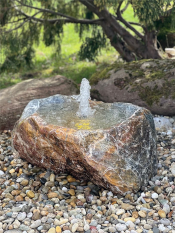 VERKAUFT! Quellstein Marmor L75cm mit Quellschale und Fontäne Gartenbrunnen Springbrunnen