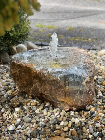 VERKAUFT! Quellstein Marmor L75cm mit Quellschale und Fontäne Gartenbrunnen Springbrunnen