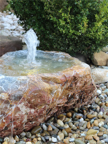 VERKAUFT! Quellstein Marmor L75cm mit Quellschale und Fontäne Gartenbrunnen Springbrunnen