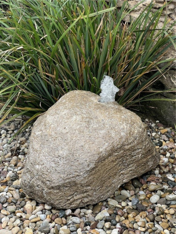 Quellstein Muschelkalk L70cm Naturstein Gartenbrunnen Springbrunnen Komplettset