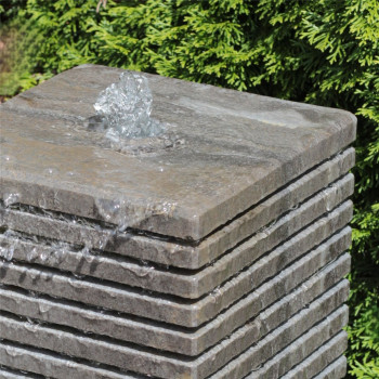Quellstein Würfel Blaustein 50cm Gartenbrunnen Springbrunnen Komplettset