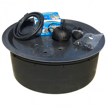 Cortenstahl Wasserschale 80 mit Sprudelquelle Edelrost Gartenbrunnen Komplettset