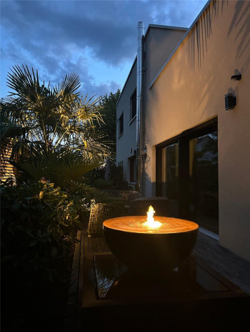 Cortenstahl Wasserschale Bowl 80 mit Fontäne Edelrost Gartenbrunnen Springbrunnen Komplettset