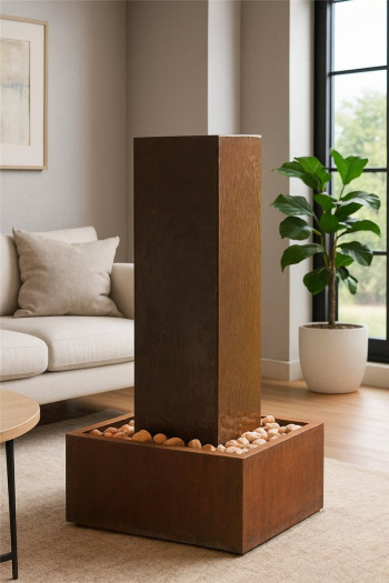 Cortenstahl Säule Cordon 130 Edelrost Zimmerbrunnen Springbrunnen