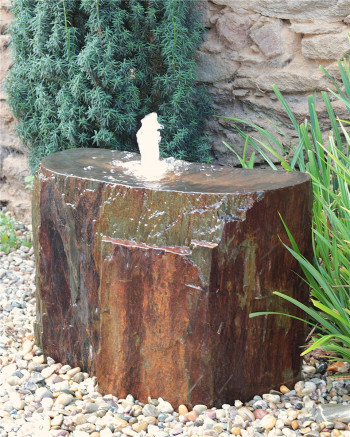 Quellstein Schiefer L80cm mit Quellschale Gartenbrunnen Springbrunnen Komplettset