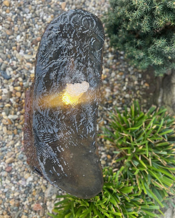 Quellstein Schiefer L80cm mit Quellschale Gartenbrunnen Springbrunnen Komplettset