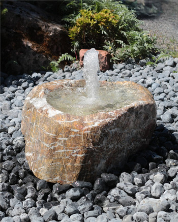 Quellstein Marmor L70cm mit Quellschale Gartenbrunnen Springbrunnen Komplettset