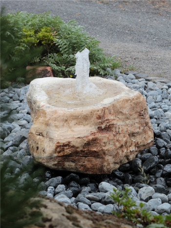 Quellstein Marmor L85cm mit Quellschale Gartenbrunnen Springbrunnen Komplettset
