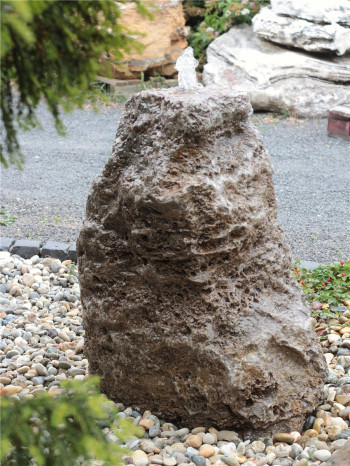 Quellstein Muschelkalk 85cm Naturstein Gartenbrunnen Springbrunnen Komplettset