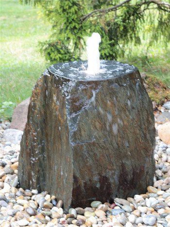 Quellstein Schiefer 55cm mit Quellschale Naturstein Gartenbrunnen Springbrunnen Komplettset