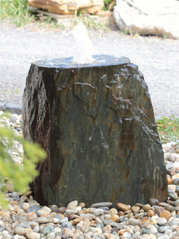 Quellstein Schiefer 55cm mit Quellschale Naturstein Gartenbrunnen Springbrunnen Komplettset