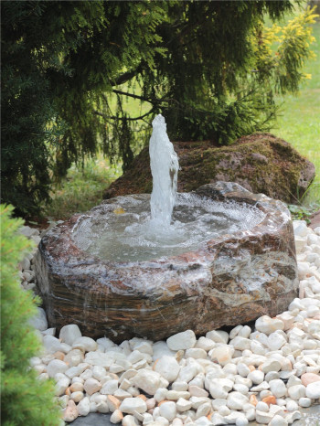 Quellstein Marmor L70cm mit Quellschale Gartenbrunnen Springbrunnen Komplettset